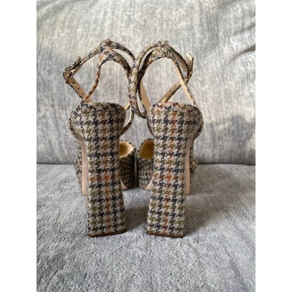 NWT Jessica Simpson Tweed Block Heel Pumps 8.5 Ankle Strap Heels • Square toe - Picture 9 of 10